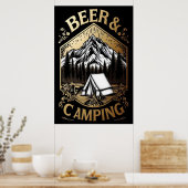Bier und Camping Poster (Küche)