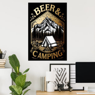 Bier und Camping Poster