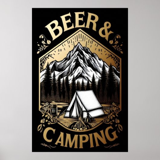 Bier und Camping Poster (Vorne)