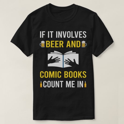 Bier und Comic Bücher Comicen T-Shirt (Design vorne)