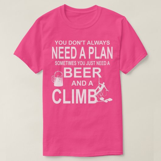 Bier und ein Klettergeschenk T-Shirt (Design vorne)