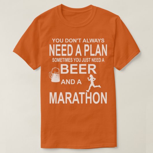 Bier und ein Marathon-Running-Joggen T-Shirt (Design vorne)