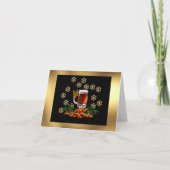 Bier und Erdnüsse Feiertagskarte (Vorderseite)