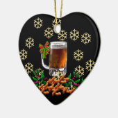 Bier und Erdnüsse Keramik Ornament (Links)