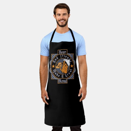 Bier und Freunde machen eine großartige Schürze (Getragen)