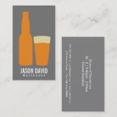 Bier und Glas (orange) Visitenkarte (Vorne/Hinten)