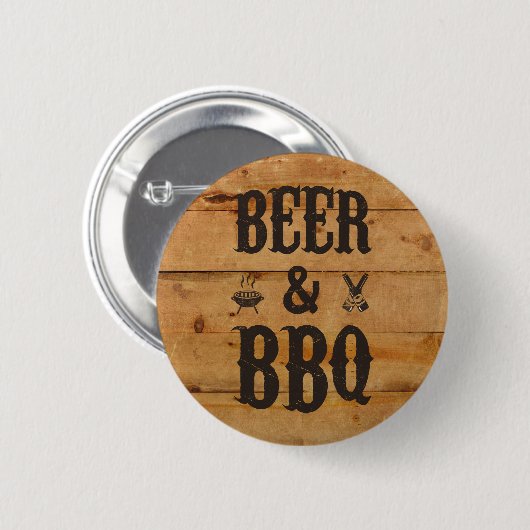 Bier und GRILLEN Button (Vorne & Hinten)