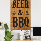 Bier und GRILLEN Poster (Heimbüro)