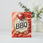 Bier und GRILLEN zusammen Postkarte (Stehend Vorderseite)