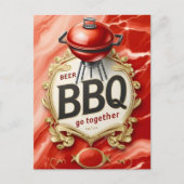 Bier und GRILLEN zusammen Postkarte (Vorderseite)