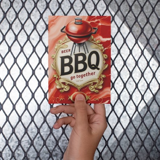 Bier und GRILLEN zusammen Postkarte