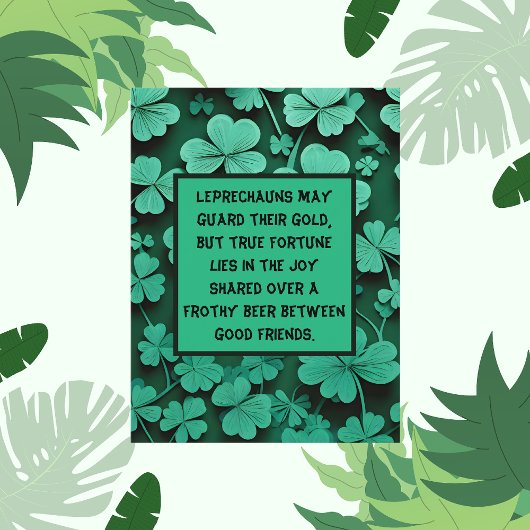 Bier und gute Freunde St. Patrick's Day Postkarte