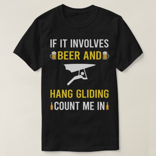 Bier und Hang Gliding Glider T-Shirt (Design vorne)