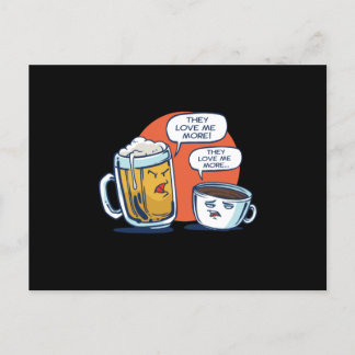 Bier und Kaffee streiten Postkarte