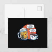 Bier und Kaffee streiten Postkarte (Vorne/Hinten)
