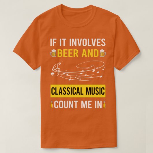 Bier und klassische Musik T-Shirt (Design vorne)