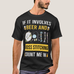 Bier und Kreuzstich T-Shirt