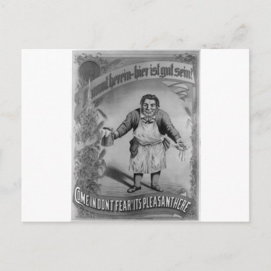 Bier und Lebensmittel 1887 Postkarte (Vorderseite)