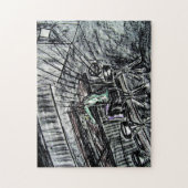 Bier und Leere Bar Holzkohle zeichnend Puzzle (Vertikal)