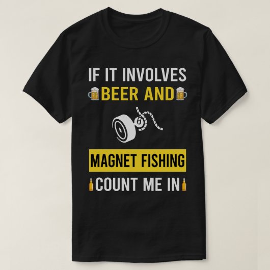 Bier- und Magnet-Fischerei T-Shirt (Design vorne)
