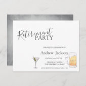 Bier- und Martini-Renten-Party Einladung (Vorne/Hinten)