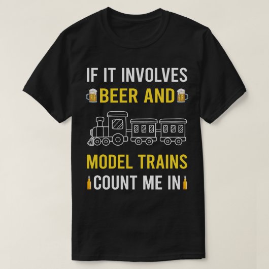 Bier- und Modellbahnzug Eisenbahn T-Shirt (Design vorne)