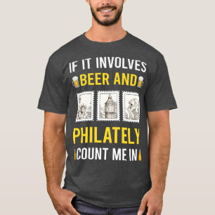 Bier und Philatelie Briefmarken Stempel T-Shirt