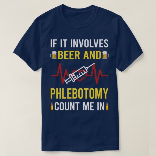 Bier und Phlebotomie T-Shirt (Design vorne)