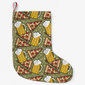 Bier-und Pizza-Grafik Kleiner Weihnachtsstrumpf (Vorderseite)