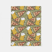 Bier-und Pizza-Grafik-Muster Fleecedecke (Vorderseite)