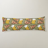 Bier-und Pizza-Grafik-Muster Seitenschläferkissen (Rückseite)