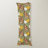 Bier-und Pizza-Grafik-Muster Seitenschläferkissen (Vorderseite Vertikal)