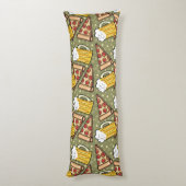 Bier-und Pizza-Grafik-Muster Seitenschläferkissen (Rückseite (Vertikal))