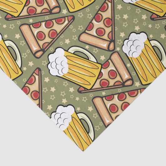 Bier-und Pizza-Grafik Seidenpapier (Ausschnitt)