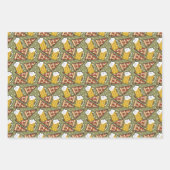 Bier und Pizza Graphtern Geschenkpapier Set (Vorderseite 2)