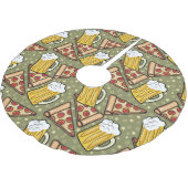 Bier und Pizza Graphtern Polyester Weihnachtsbaumdecke (Schrägansicht)