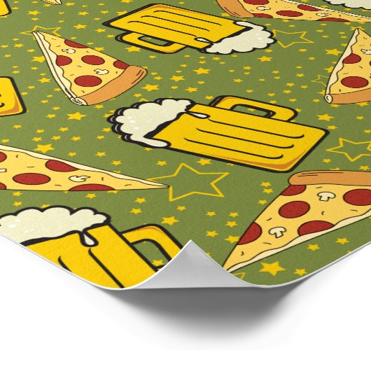 Bier und Pizza Lovers Poster (Ecke)