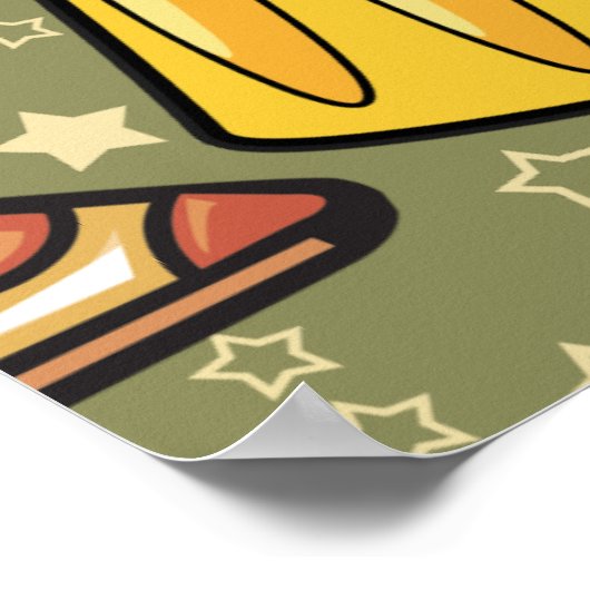 Bier und Pizza Lovers Poster (Ecke)