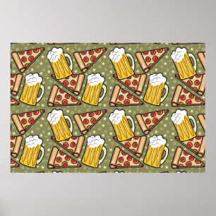 Bier und Pizza Lovers Poster