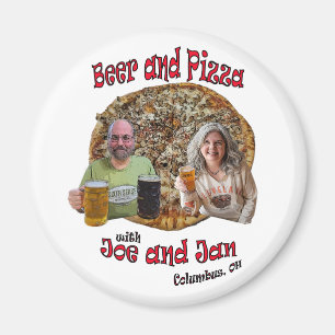 Bier und Pizza mit Joe und Jan - Magnet