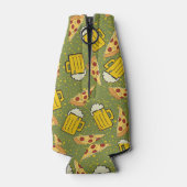 Bier und Pizza Muster Flaschenkühler (Rückseite)