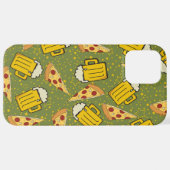 Bier und Pizza Muster iPhone Hülle (Hinten horizontal)