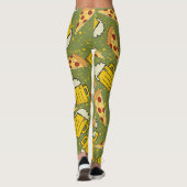 Bier und Pizza Muster Leggings (Rückseite)