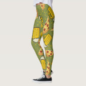 Bier und Pizza Muster Leggings (Links)