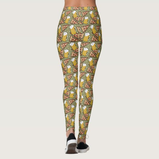 Bier-und Pizza-Muster Leggings (Rückseite)