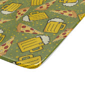 Bier und Pizza Muster Schneidebrett (Ecke)