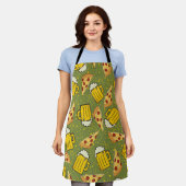 Bier und Pizza Muster Schürze (Getragen)