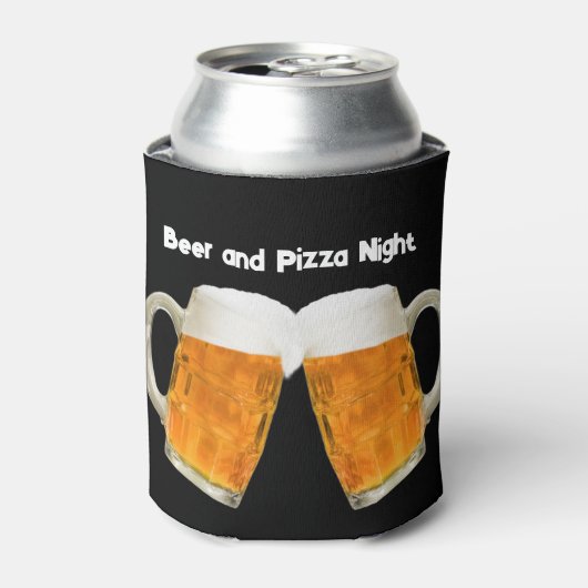 Bier und Pizza Night Can Cooler Dosenkühler (Kanne Vorderseite)