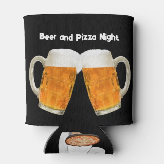 Bier und Pizza Night Can Cooler Dosenkühler (Rückseite)