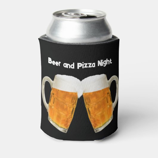 Bier und Pizza Night Can Cooler Dosenkühler (Kanne Rückseite)